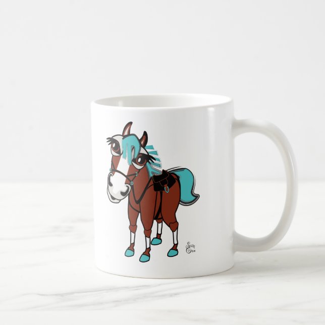 Mug illustration de cheval aucun texte (Droite)