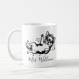 Mug Illustration de chien Chihuahua, nom personnalisé