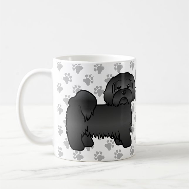 Mug Illustration de chien de dessin mignon Lhasa Apso  (Gauche)
