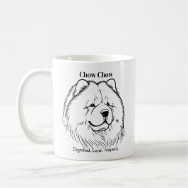 Mug Illustration de Chow Chow Portrait en ligne noire