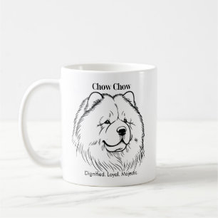 Mug Illustration de Chow Chow Portrait en ligne noire
