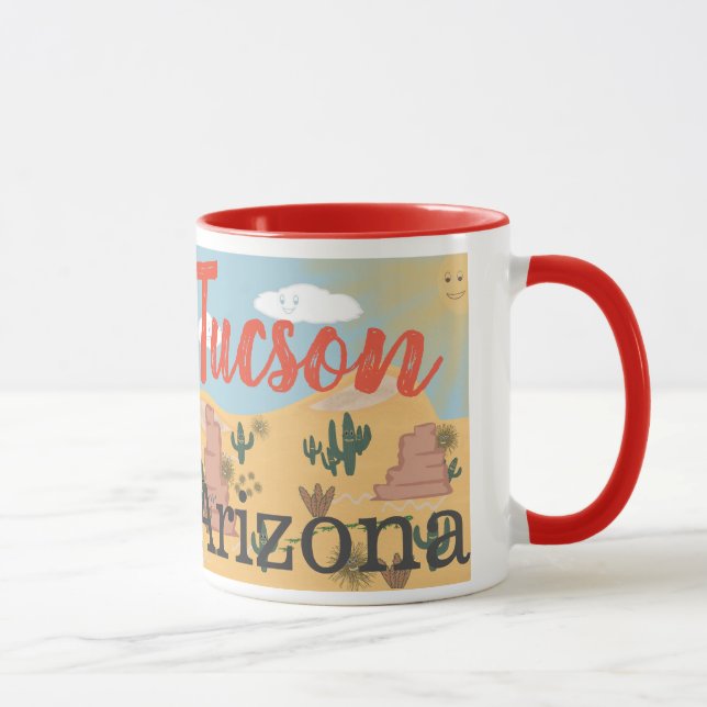 Mug Illustration de désert de Tucson Arizona (Droite)