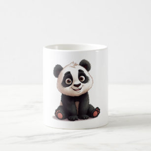 Mug Illustration de dessin animé d'ours panda assis