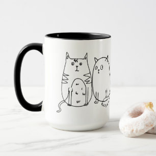 Mug Illustration de dessin artistique de la chat gang