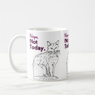 Mug Illustration de dessin de chat pas aujourd'hui