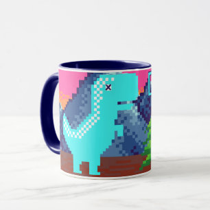 Mug Illustration de dinosaure pixelisée drôle pour jou