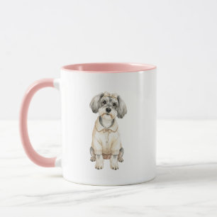 Mug Illustration de Fille de Mini Schnauzer Chien