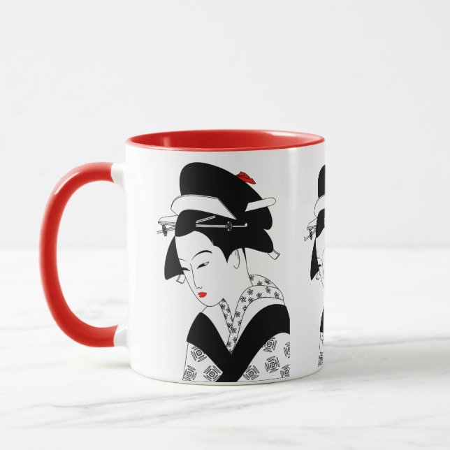 Mug Illustration de Geisha traditionnelle (Gauche)