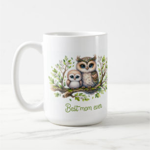 Mug Illustration de hibou Meilleure Maman Ever
