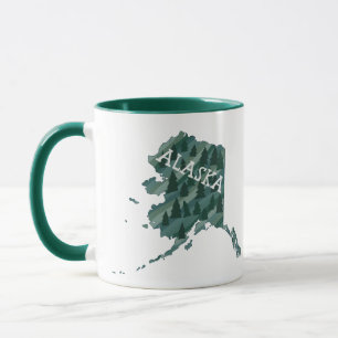 Mug Illustration de la carte de l'état de l'Alaska