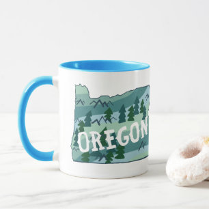 Mug Illustration de la carte de l'État de l'Oregon