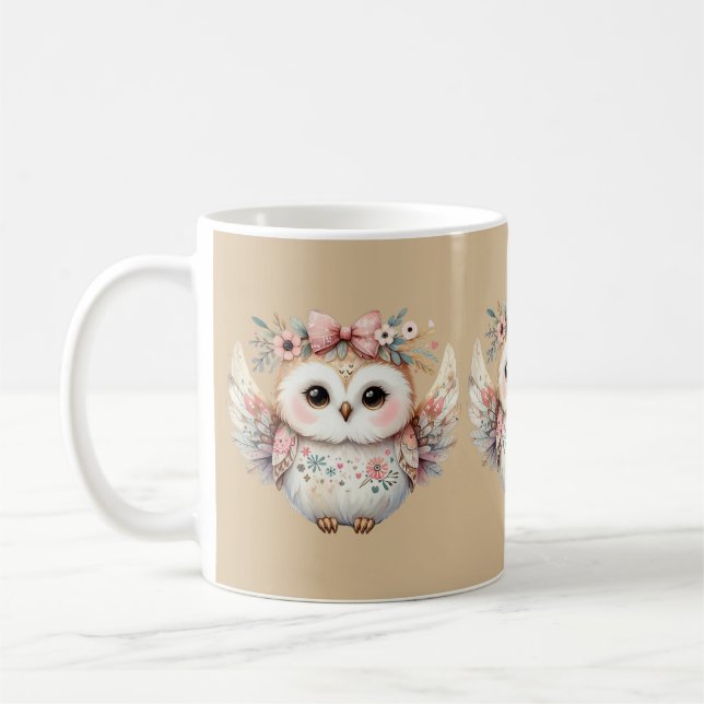 Mug Illustration de la chouette de kawaii Boho (Gauche)