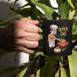 Mug Illustration de la cuisine de Super Papa   Fête de