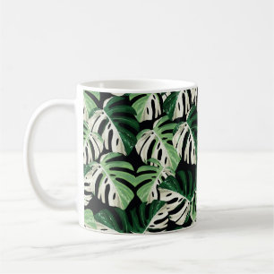 Mug Illustration de la feuille de monstère blanche tro