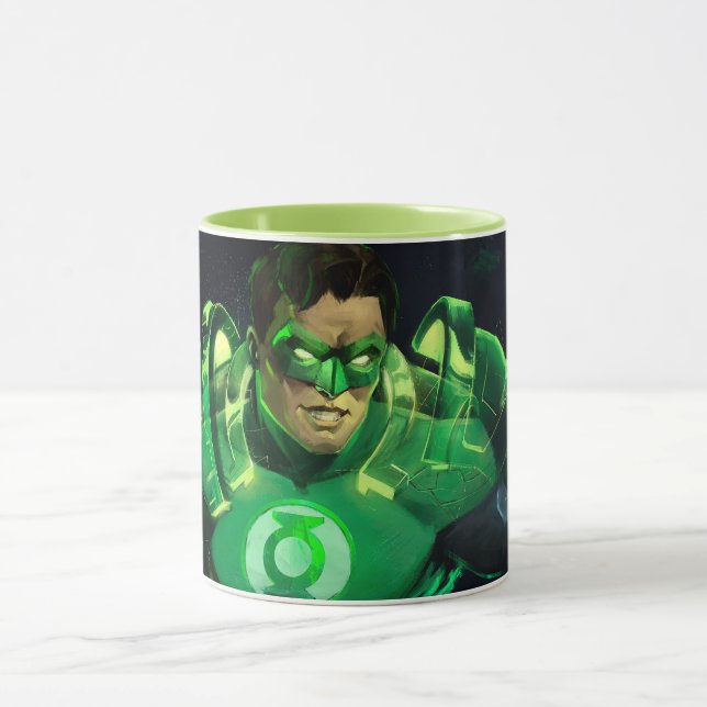 Mug Illustration de la lanterne verte de la crise infi (Centre)