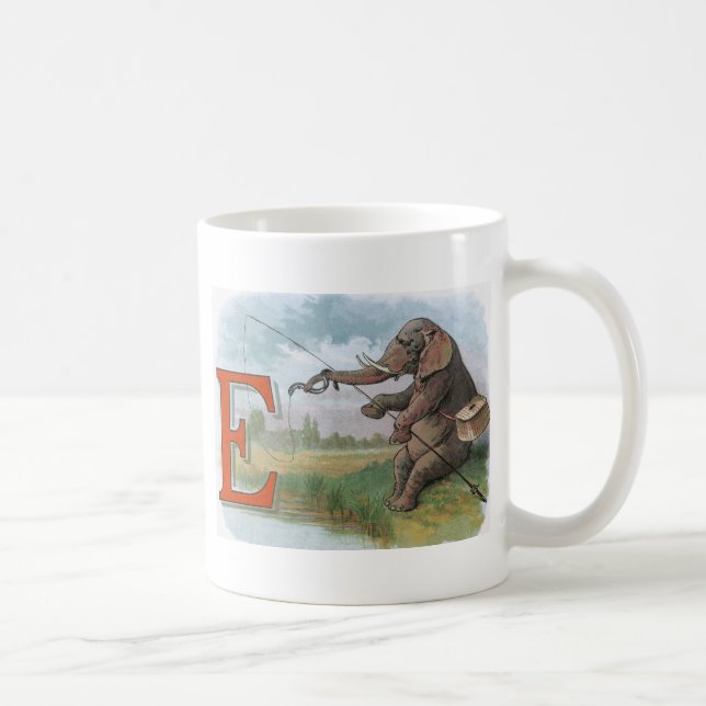 Mug Illustration de la pêche des éléphants (Droite)