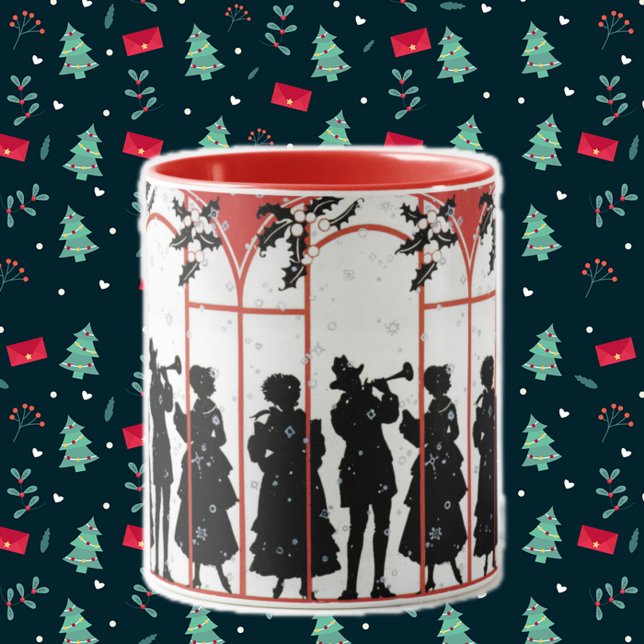 Mug Illustration de la silhouette des chanteurs de Noë (Créateur téléchargé)