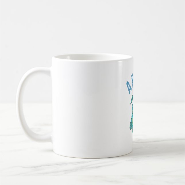 Mug Illustration de la tortue de mer d'Aruba Beach (Gauche)