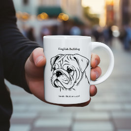 Mug Illustration de l'anglais Bulldog Portrait Black L