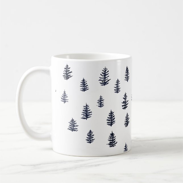 Mug Illustration de l'arbre Motif Mountain Living (Gauche)