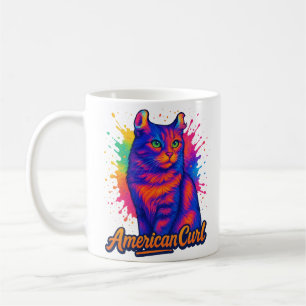 Mug Illustration de l'art de la flûte de chat Curl amé