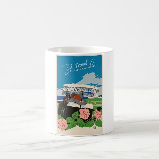 Mug Illustration de l'art de voyage des Bermudes vinta (Centre)