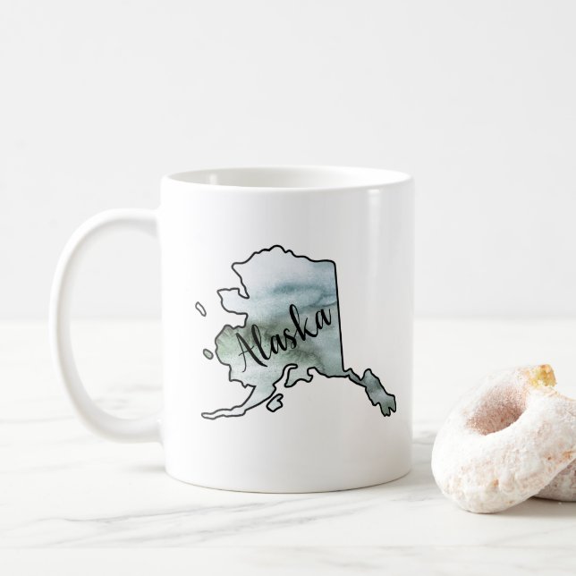 Mug Illustration de l'état de l'Alaska (Avec donut)