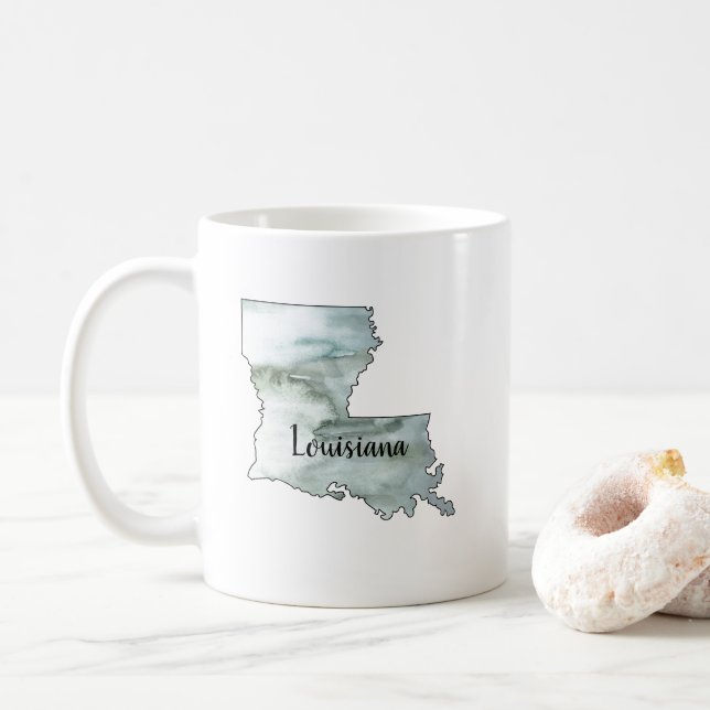 Mug Illustration de l'État de Louisiane (Avec donut)