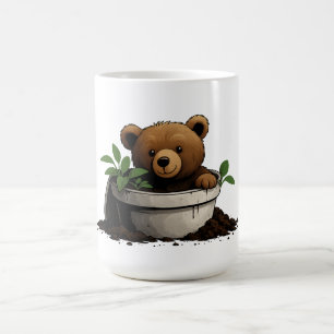 Mug Illustration de l'ours en Plante pointé