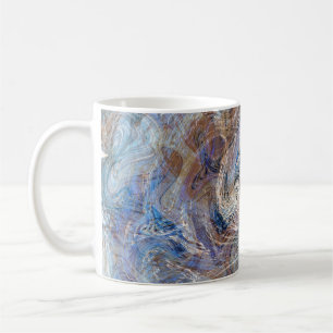 Mug Illustration de marbrage gris bleu