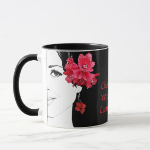 Mug Illustration de mode florale personnalisable face 