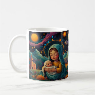 Mug Illustration de Noël d'un bonhomme de neige fantai