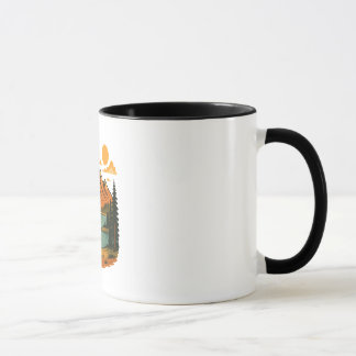 Mug Illustration de paysage montagneux vintage