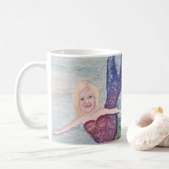 Mug Illustration de peinture de sirène (Avec donut)