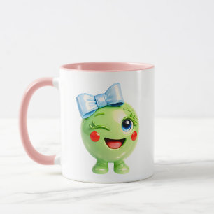 Mug Illustration de personnage vert mignon