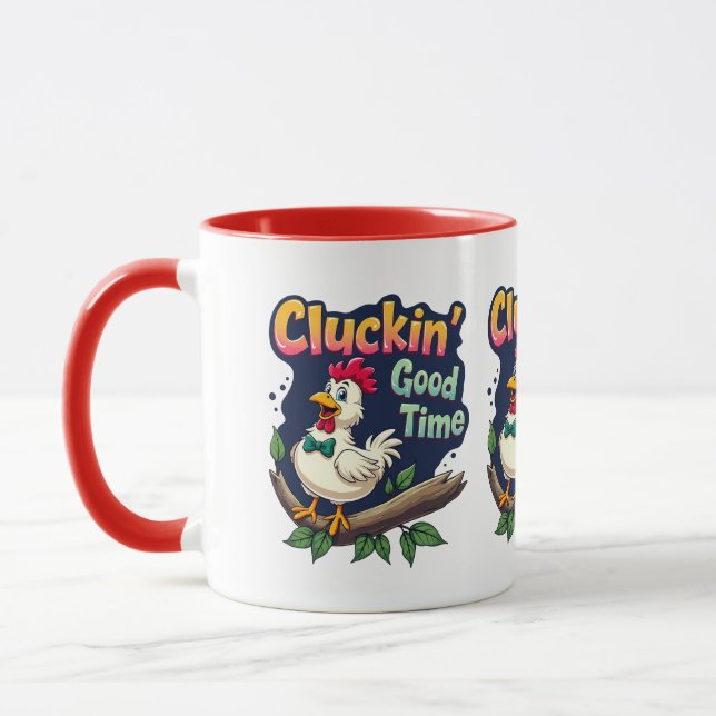 Mug Illustration de poulet amusant pour le bon temps d (Gauche)