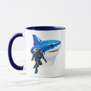 Mug Illustration de requin massif océan géant brillant
