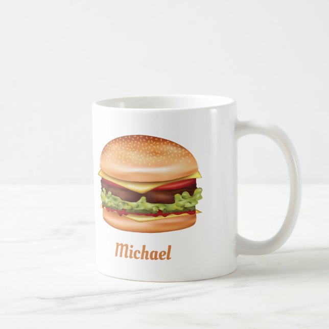 Mug Illustration de restauration rapide Hamburger avec (Droite)