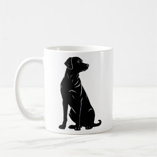 Mug Illustration de silhouette de labrador noir
