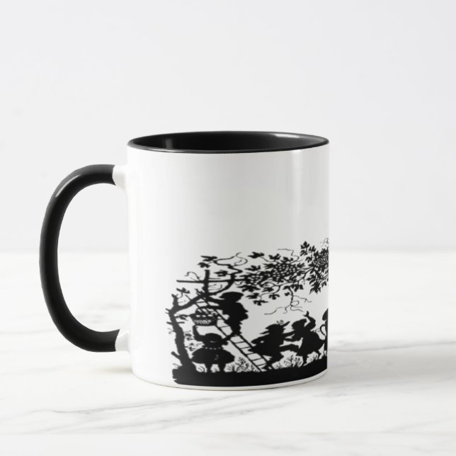 Mug Illustration de silhouette de réjouissance automna (Gauche)