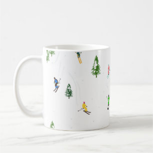 Mug Illustration de skieurs alpins colorés