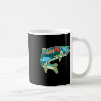 Mug Illustration de truite naturelle Pêche à la mouche