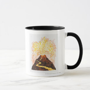 Mug Illustration de volcan éclatant
