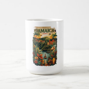 Mug Illustration de voyage à la Jamaïque de style vint