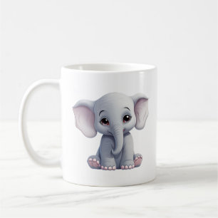 Mug Illustration d'éléphant de dessin animé