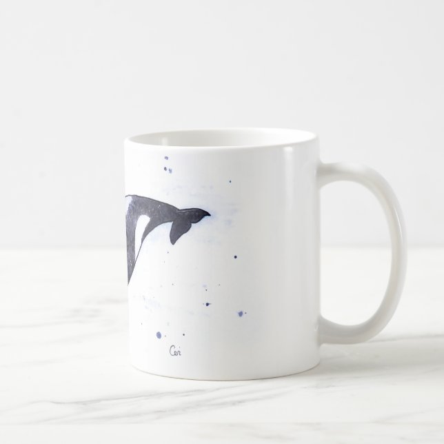 Mug Illustration d'épaulard d'orque (Droite)