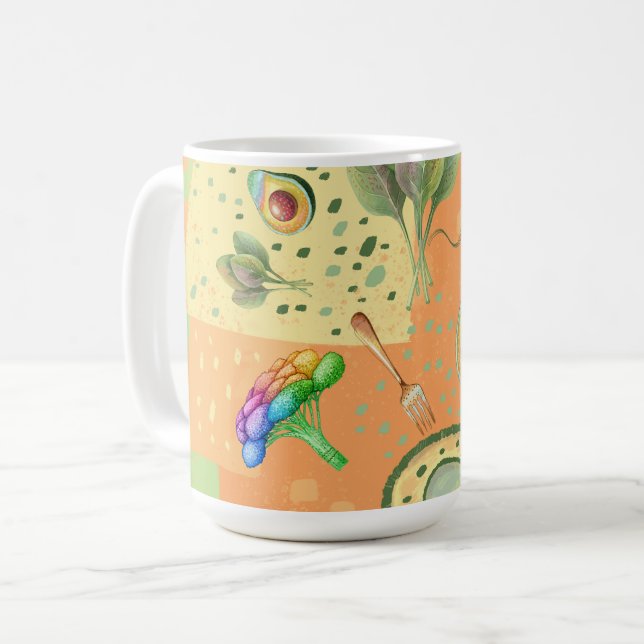 Mug illustration des aliments sains (Devant gauche)