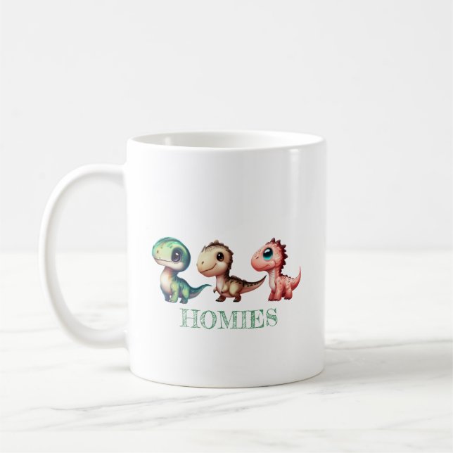 Mug Illustration des dinosaures de bébé mignons (Gauche)