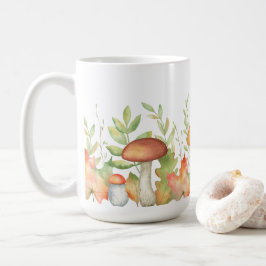 Mug Illustration des feuilles et des champignons d'aut