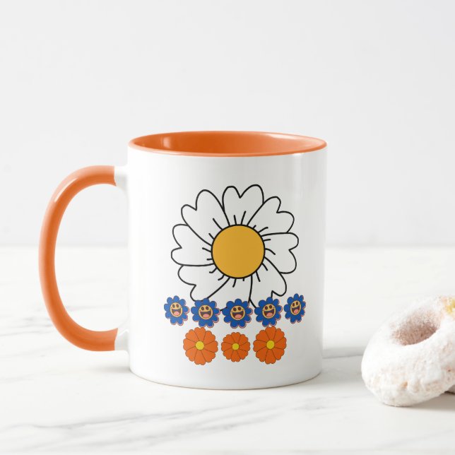 Mug Illustration des fleurs (Avec donut)